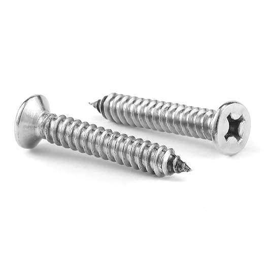 #12 x 1" Wood Screw 100Pcs 18-8 Stainless Steel Screws Flat Head Phillips Fast by SGTZH