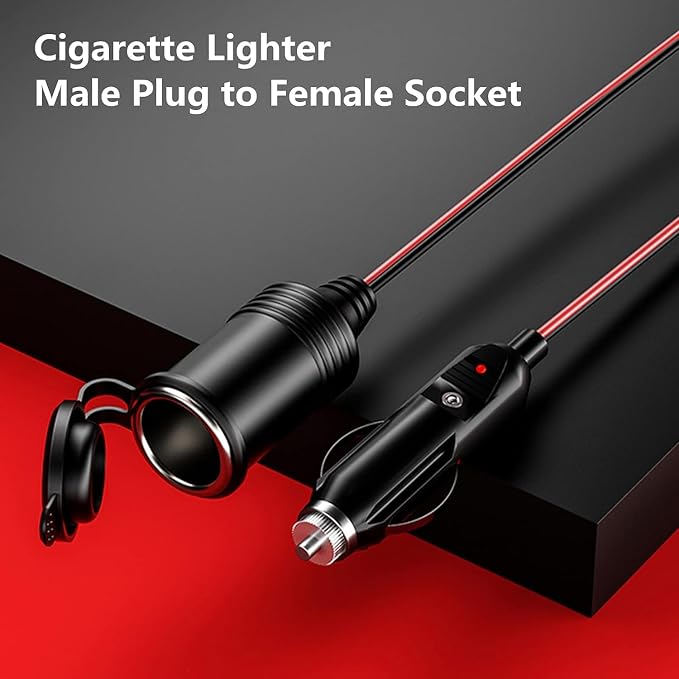 KEWIG 12/24V Car Cigarette Lighter Extension Cord - 20FT Cigarette Lighter Plug - Image 5