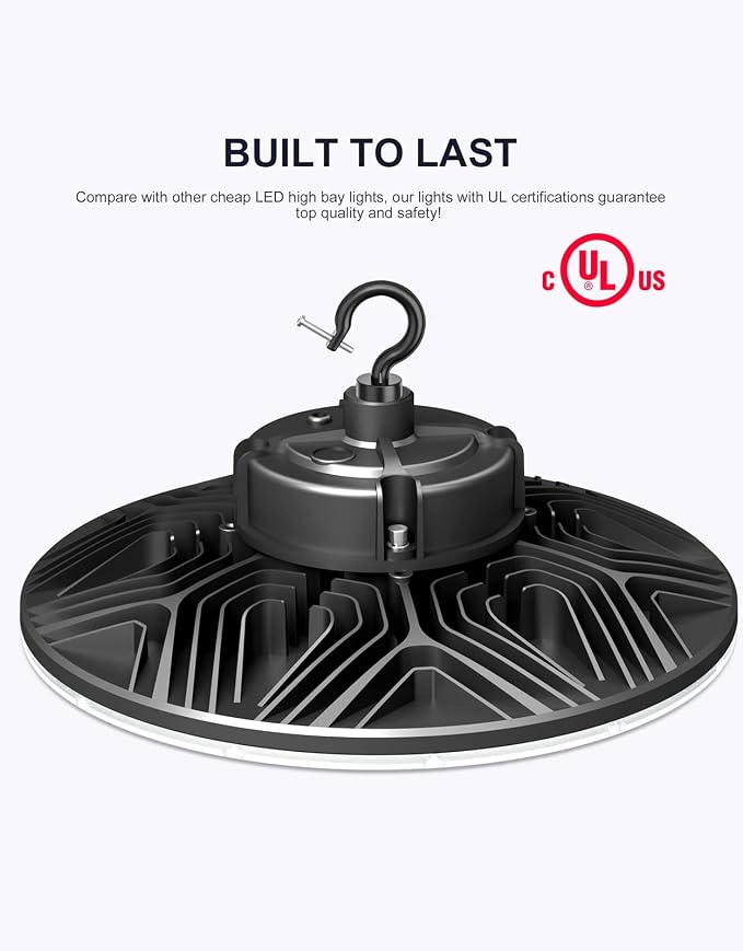 240W/200W/150W UFO LED High Bay Light, UL & DLC Listed 5000K Daylight 33600LM - Image 6