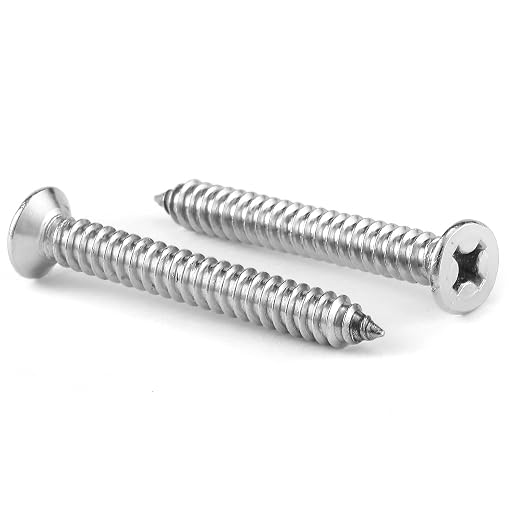 #10 x 1-1/2" Wood Screw 100Pcs 18-8 Stainless Steel Screws Flat Head Phillips by SGTZH