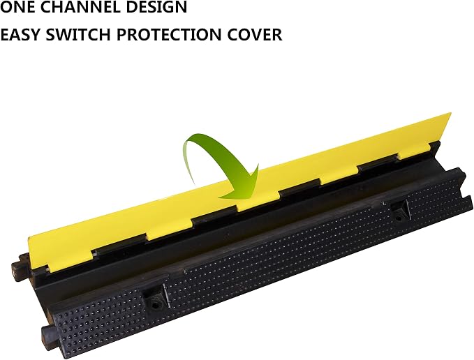 1 Pack Rubber Cable Ramp Hose Cable Protector Ramp 1 Channel 22000Lbs Load - Image 6