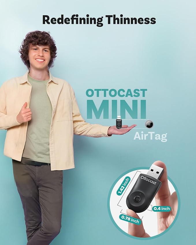 OTTOCAST Mini 2025 2-in-1 Wireless CarPlay/Android Auto Adapter, 5GHz WiFi - Image 5