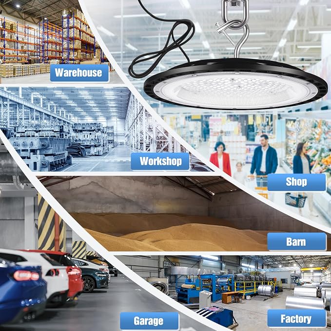 4 Pack 240W UFO Led High Bay Light Fixture, 5000K Daylight Commercial Shop Bay - Image 4