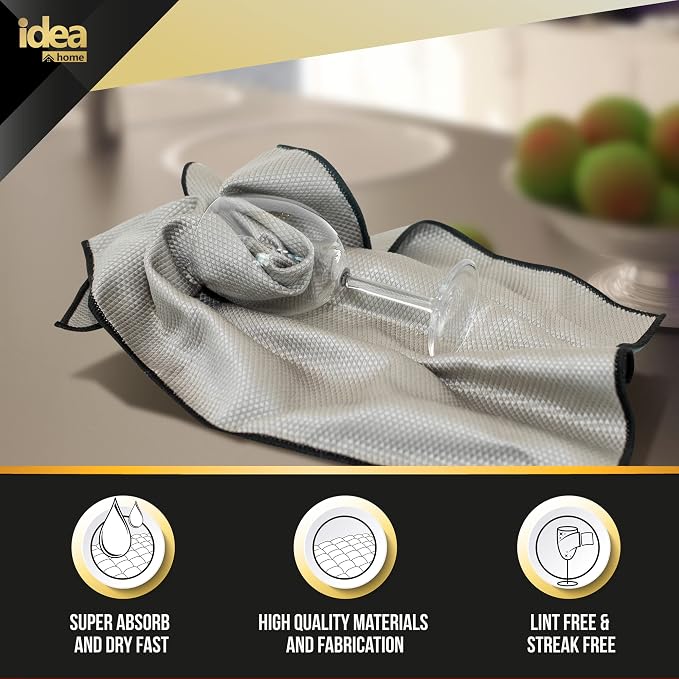 Idea Home Glass Microfiber Cleaning Cloth - Image 2